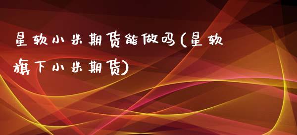 星软小米期货能做吗(星软旗下小米期货)_https://www.qianjuhuagong.com_期货开户_第1张