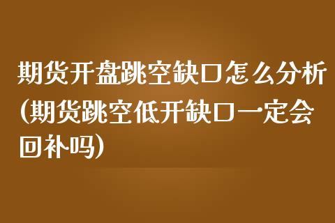 期货开盘跳空缺口怎么分析(期货跳空低开缺口一定会回补吗)_https://www.qianjuhuagong.com_期货行情_第1张