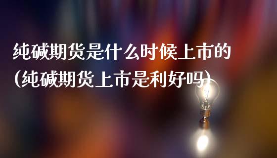 纯碱期货是什么时候上市的(纯碱期货上市是利好吗)_https://www.qianjuhuagong.com_期货行情_第1张