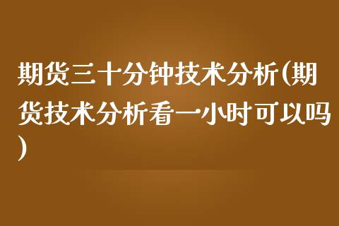 期货三十分钟技术分析(期货技术分析看一小时可以吗)_https://www.qianjuhuagong.com_期货平台_第1张