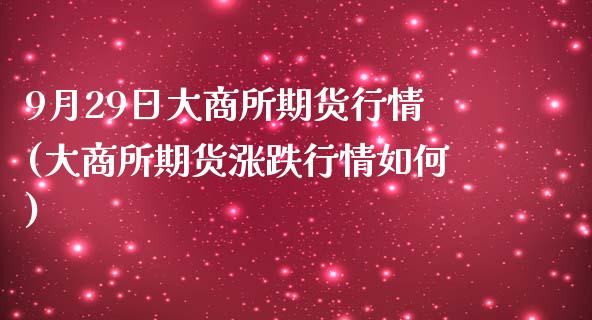 9月29日大商所期货行情(大商所期货涨跌行情如何)_https://www.qianjuhuagong.com_期货开户_第1张