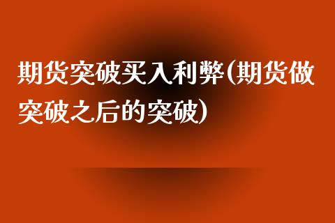 期货突破买入利弊(期货做突破之后的突破)_https://www.qianjuhuagong.com_期货行情_第1张