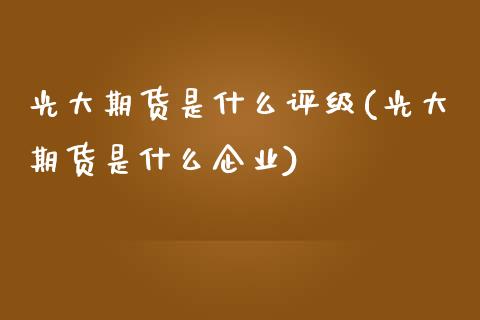 光大期货是什么评级(光大期货是什么企业)_https://www.qianjuhuagong.com_期货平台_第1张