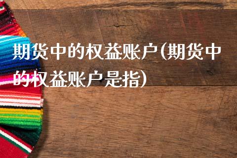 期货中的权益账户(期货中的权益账户是指)_https://www.qianjuhuagong.com_期货平台_第1张