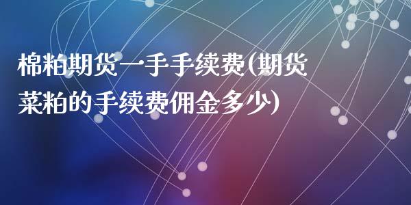 棉粕期货一手手续费(期货菜粕的手续费佣金多少)_https://www.qianjuhuagong.com_期货百科_第1张