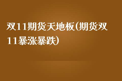 双11期货天地板(期货双11暴涨暴跌)_https://www.qianjuhuagong.com_期货平台_第1张