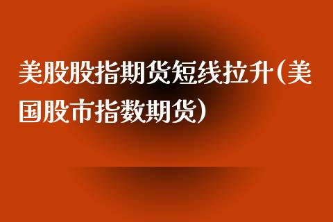 美股股指期货短线拉升(美国股市指数期货)_https://www.qianjuhuagong.com_期货平台_第1张