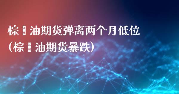 棕榈油期货弹离两个月低位(棕榈油期货暴跌)_https://www.qianjuhuagong.com_期货开户_第1张