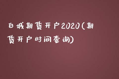 白城期货开户2020(期货开户时间查询)_https://www.qianjuhuagong.com_期货开户_第1张