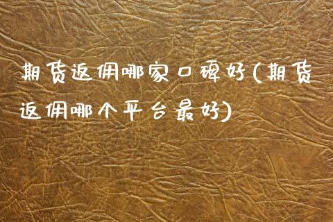 期货返佣哪家口碑好(期货返佣哪个平台最好)_https://www.qianjuhuagong.com_期货行情_第1张