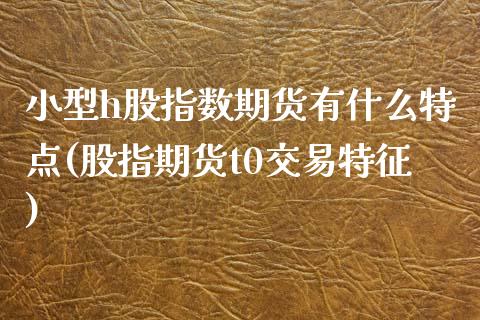 小型h股指数期货有什么特点(股指期货t0交易特征)_https://www.qianjuhuagong.com_期货直播_第1张