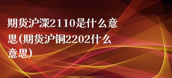 期货沪深2110是什么意思(期货沪铜2202什么意思)_https://www.qianjuhuagong.com_期货平台_第1张