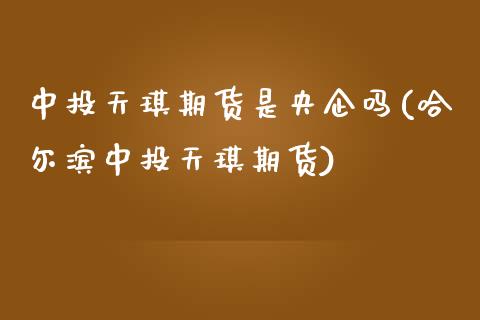 中投天琪期货是央企吗(哈尔滨中投天琪期货)_https://www.qianjuhuagong.com_期货行情_第1张