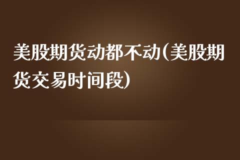 美股期货动都不动(美股期货交易时间段)_https://www.qianjuhuagong.com_期货百科_第1张