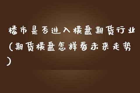 楼市是否进入横盘期货行业(期货横盘怎样看未来走势)_https://www.qianjuhuagong.com_期货平台_第1张