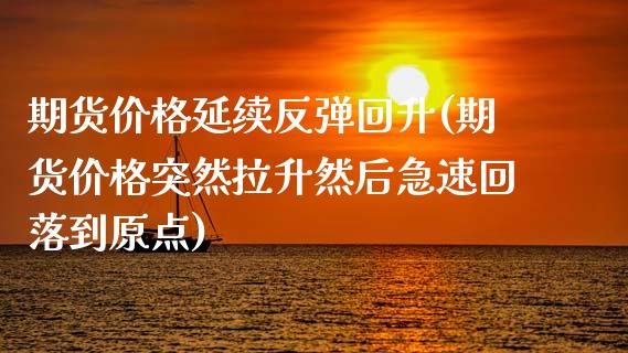 期货价格延续反弹回升(期货价格突然拉升然后急速回落到原点)_https://www.qianjuhuagong.com_期货开户_第1张