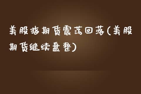 美股指期货震荡回落(美股期货继续盘整)_https://www.qianjuhuagong.com_期货开户_第1张