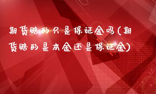 期货赔的只是保证金吗(期货赔的是本金还是保证金)_https://www.qianjuhuagong.com_期货行情_第1张