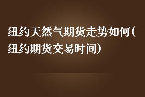 纽约天然气期货走势如何(纽约期货交易时间)_https://www.qianjuhuagong.com_期货行情_第1张