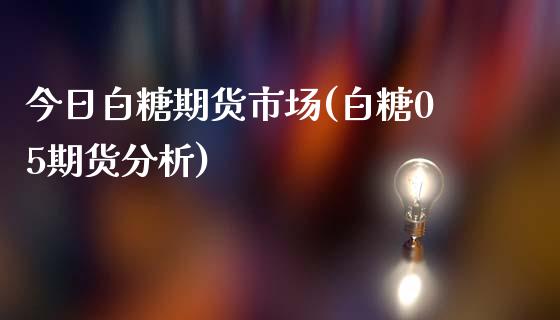 今日白糖期货市场(白糖05期货分析)_https://www.qianjuhuagong.com_期货行情_第1张