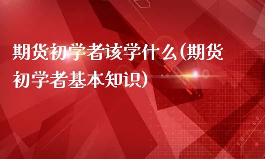 期货初学者该学什么(期货初学者基本知识)_https://www.qianjuhuagong.com_期货直播_第1张