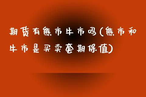 期货有熊市牛市吗(熊市和牛市是买卖套期保值)_https://www.qianjuhuagong.com_期货直播_第1张