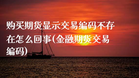 购买期货显示交易编码不存在怎么回事(金融期货交易编码)_https://www.qianjuhuagong.com_期货百科_第1张