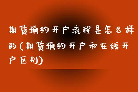 期货预约开户流程是怎么样的(期货预约开户和在线开户区别)_https://www.qianjuhuagong.com_期货直播_第1张