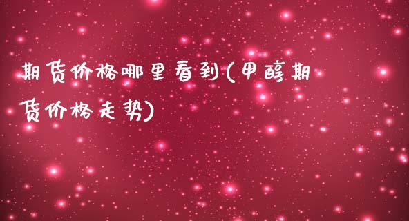 期货价格哪里看到(甲醇期货价格走势)_https://www.qianjuhuagong.com_期货百科_第1张