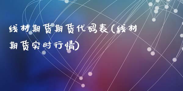 线材期货期货代码表(线材期货实时行情)_https://www.qianjuhuagong.com_期货直播_第1张