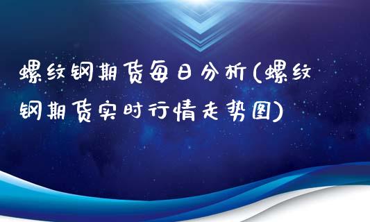 螺纹钢期货每日分析(螺纹钢期货实时行情走势图)_https://www.qianjuhuagong.com_期货直播_第1张