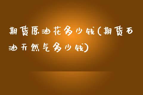 期货原油花多少钱(期货石油天然气多少钱)_https://www.qianjuhuagong.com_期货直播_第1张