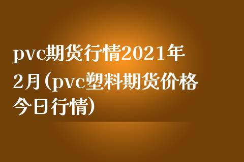 pvc期货行情2021年2月(pvc塑料期货价格今日行情)_https://www.qianjuhuagong.com_期货行情_第1张