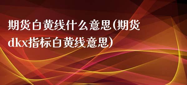 期货白黄线什么意思(期货dkx指标白黄线意思)_https://www.qianjuhuagong.com_期货百科_第1张