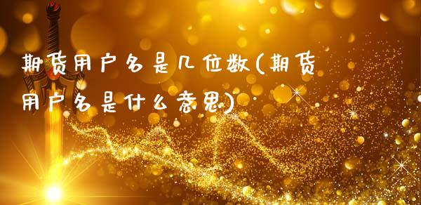 期货用户名是几位数(期货用户名是什么意思)_https://www.qianjuhuagong.com_期货平台_第1张