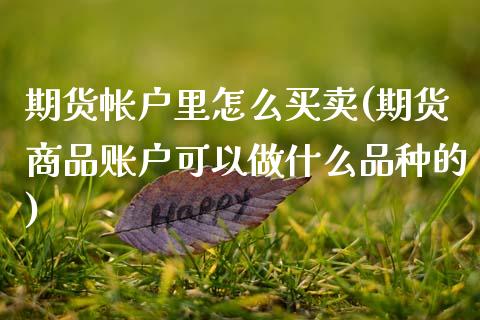 期货帐户里怎么买卖(期货商品账户可以做什么品种的)_https://www.qianjuhuagong.com_期货百科_第1张