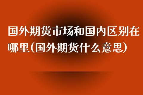 国外期货市场和国内区别在哪里(国外期货什么意思)_https://www.qianjuhuagong.com_期货开户_第1张