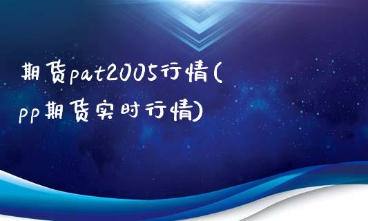 期货pat2005行情(pp期货实时行情)_https://www.qianjuhuagong.com_期货直播_第1张