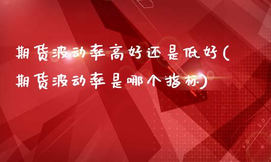 期货波动率高好还是低好(期货波动率是哪个指标)_https://www.qianjuhuagong.com_期货开户_第1张