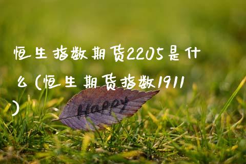 恒生指数期货2205是什么(恒生期货指数1911)_https://www.qianjuhuagong.com_期货直播_第1张