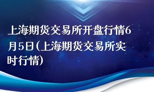 上海期货交易所开盘行情6月5日(上海期货交易所实时行情)_https://www.qianjuhuagong.com_期货直播_第1张