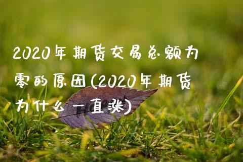 2020年期货交易总额为零的原因(2020年期货为什么一直涨)_https://www.qianjuhuagong.com_期货平台_第1张