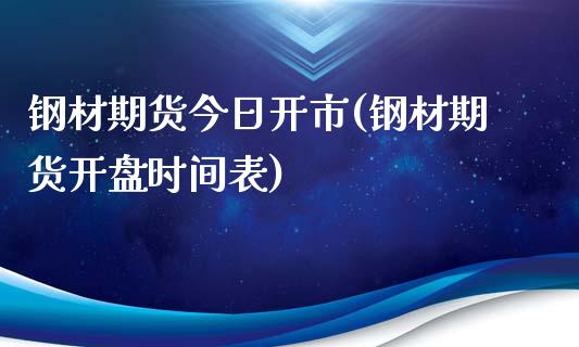 钢材期货今日开市(钢材期货开盘时间表)_https://www.qianjuhuagong.com_期货行情_第1张