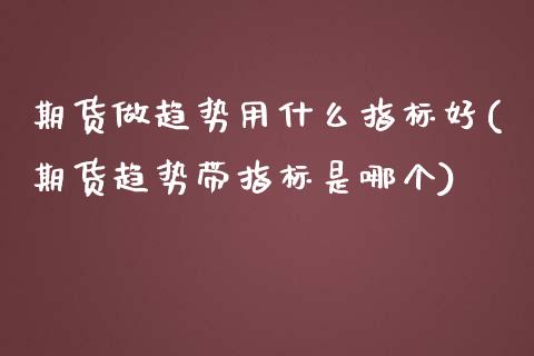 期货做趋势用什么指标好(期货趋势带指标是哪个)_https://www.qianjuhuagong.com_期货行情_第1张