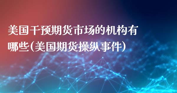 美国干预期货市场的机构有哪些(美国期货操纵事件)_https://www.qianjuhuagong.com_期货百科_第1张