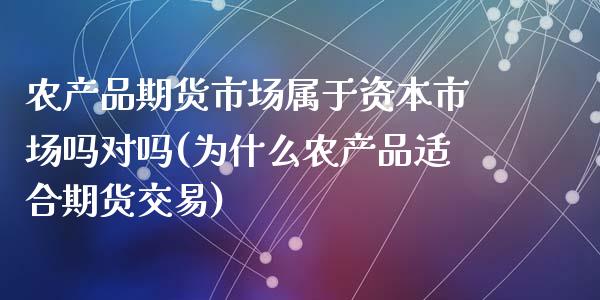 农产品期货市场属于资本市场吗对吗(为什么农产品适合期货交易)_https://www.qianjuhuagong.com_期货行情_第1张