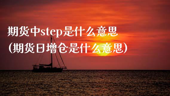 期货中step是什么意思(期货日增仓是什么意思)_https://www.qianjuhuagong.com_期货百科_第1张