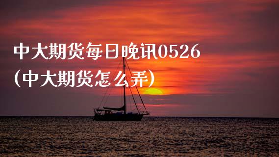 中大期货每日晚讯0526(中大期货怎么弄)_https://www.qianjuhuagong.com_期货百科_第1张