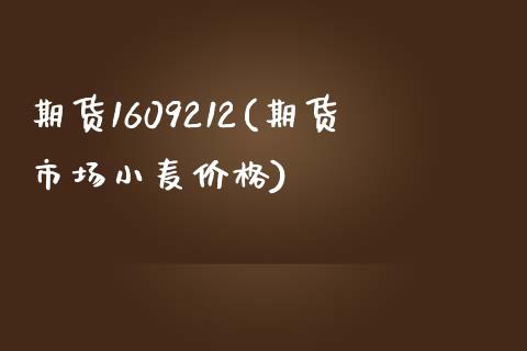 期货1609212(期货市场小麦价格)_https://www.qianjuhuagong.com_期货直播_第1张