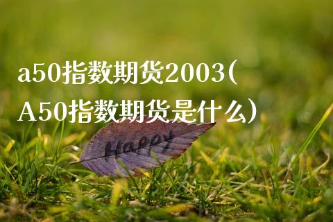 a50指数期货2003(A50指数期货是什么)_https://www.qianjuhuagong.com_期货行情_第1张